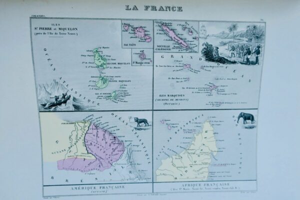 ATLAS MIGEON, POIRÉE, VUILLEMIN. La France et ses Colonies. Atlas illustré 1871 – Image 18