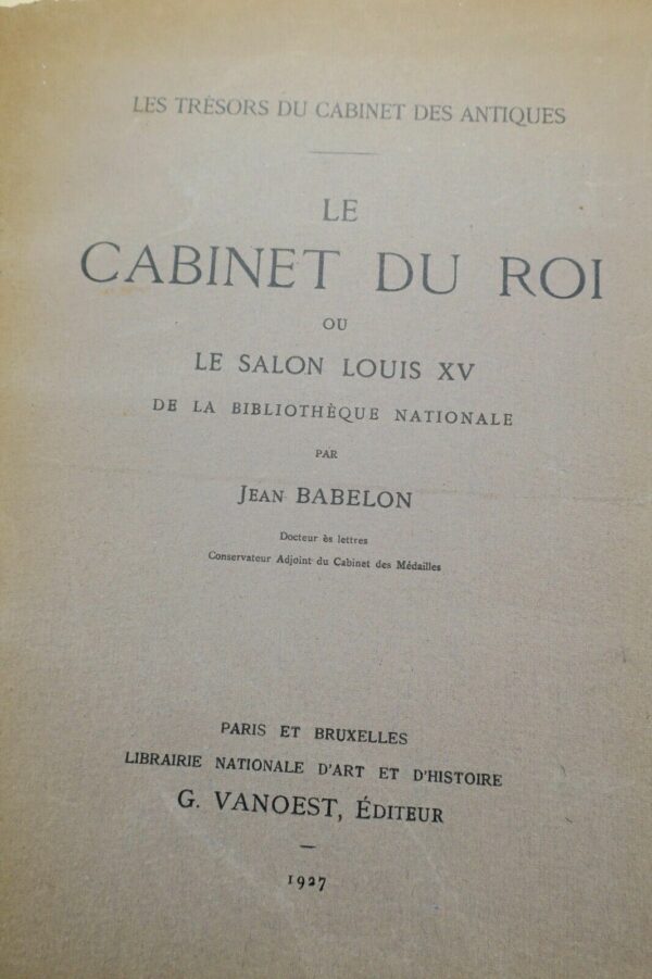 CABINET DU ROI OU LE SALON LOUIS XV DE LA BIBLIOTHEQUE NATIONALE – Image 3