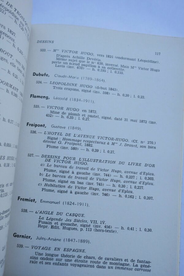 Hugo VILLE DE PARIS Maison de Victor Hugo. Catalogue 1957 – Image 3