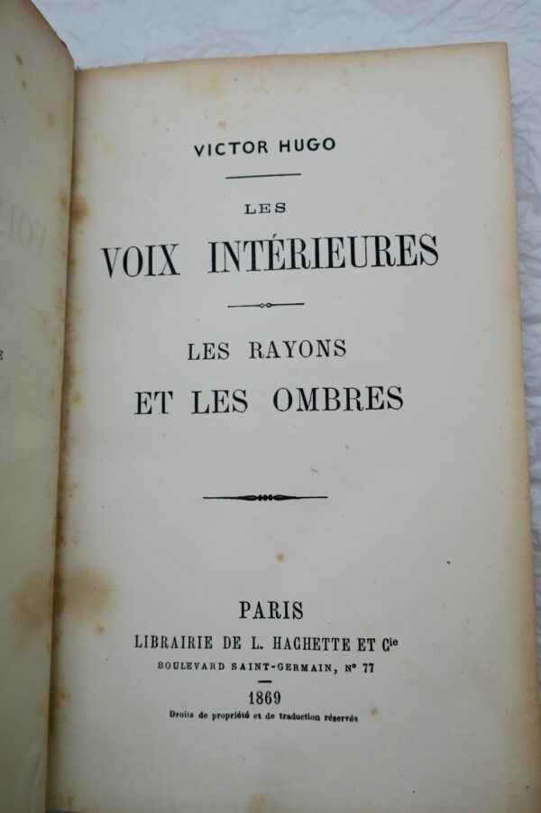 Hugo, Victor Les Voix Intérieures. Les Rayons et les Ombres. 1869 – Image 6