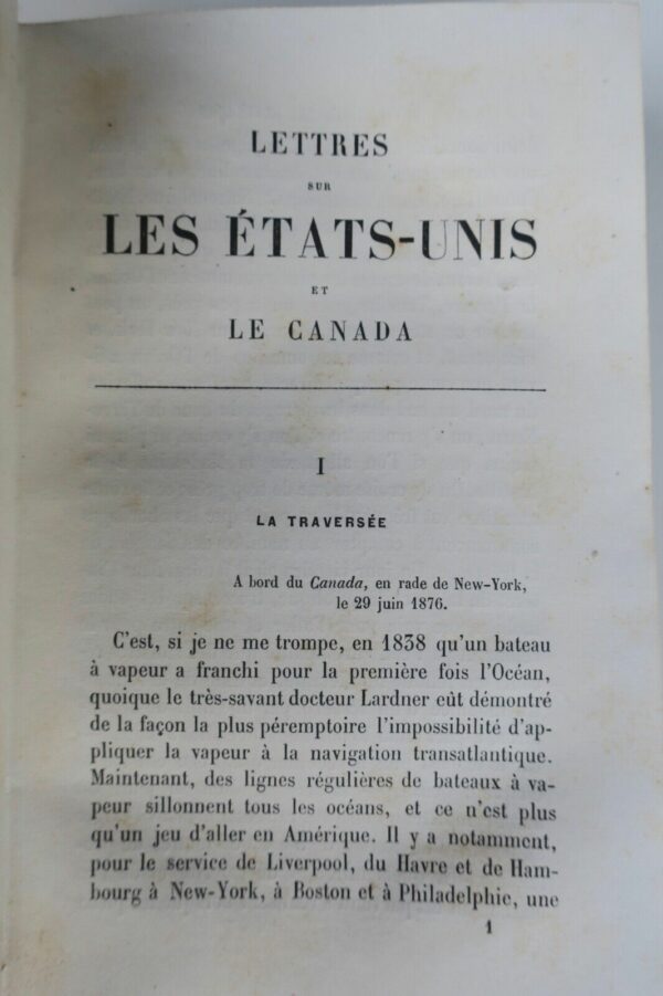 MOLINARI Lettres sur les Etats-unis et le Canada 1876 – Image 5