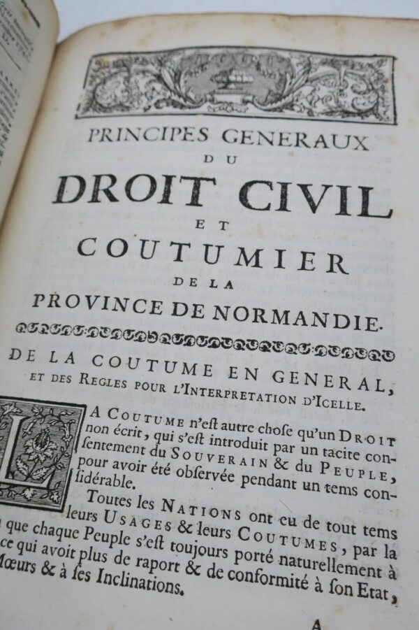 Normandie Principes généraux du droit.. coutumier de la province Normandie 1742 – Image 13