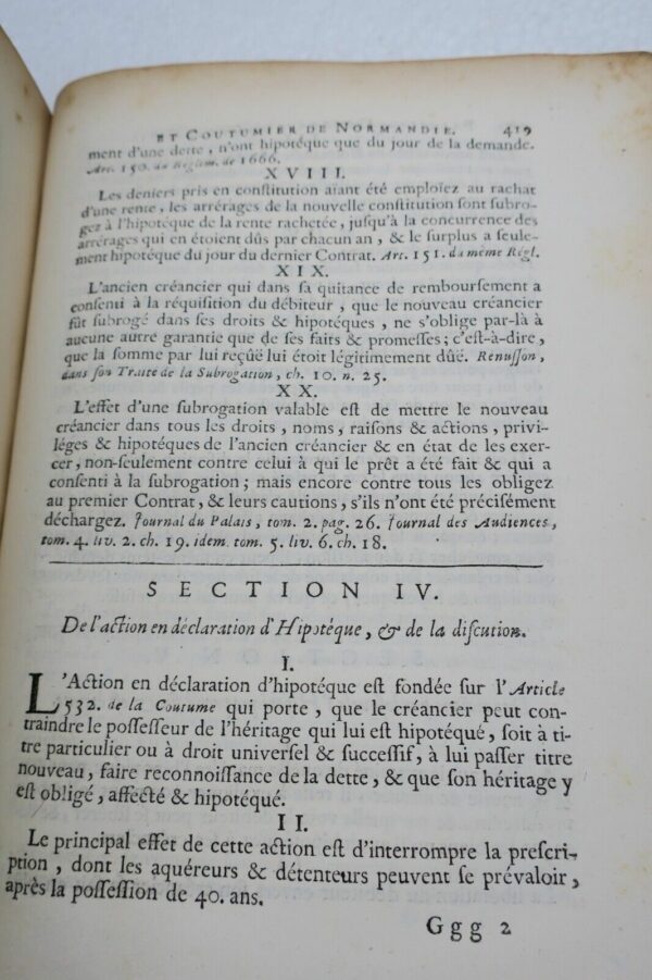 Normandie Principes généraux du droit.. coutumier de la province Normandie 1742 – Image 3