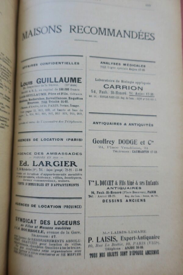 PARIS Tout-Paris. Annuaire de la Société Parisienne 1935 – Image 14