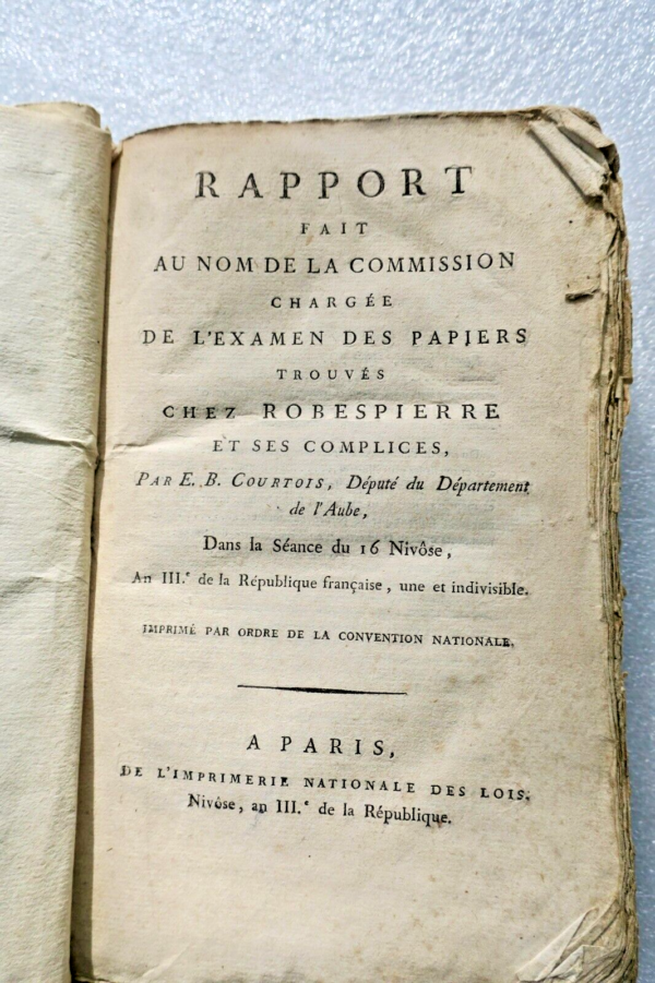 Robespierre Rapport fait au nom de la Commission chargée de l'examen 1794 – Image 4