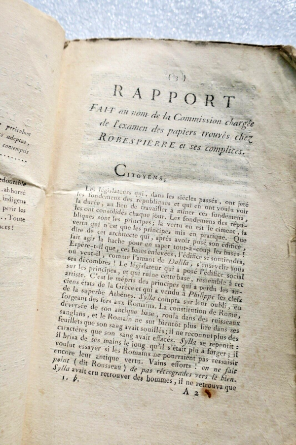 Robespierre Rapport fait au nom de la Commission chargée de l'examen 1794 – Image 8