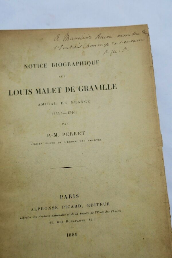 notice biographique sur louis Malet de Graville 1889