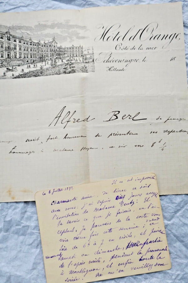 ALFRED BERL 4 billets autographes manuscrites