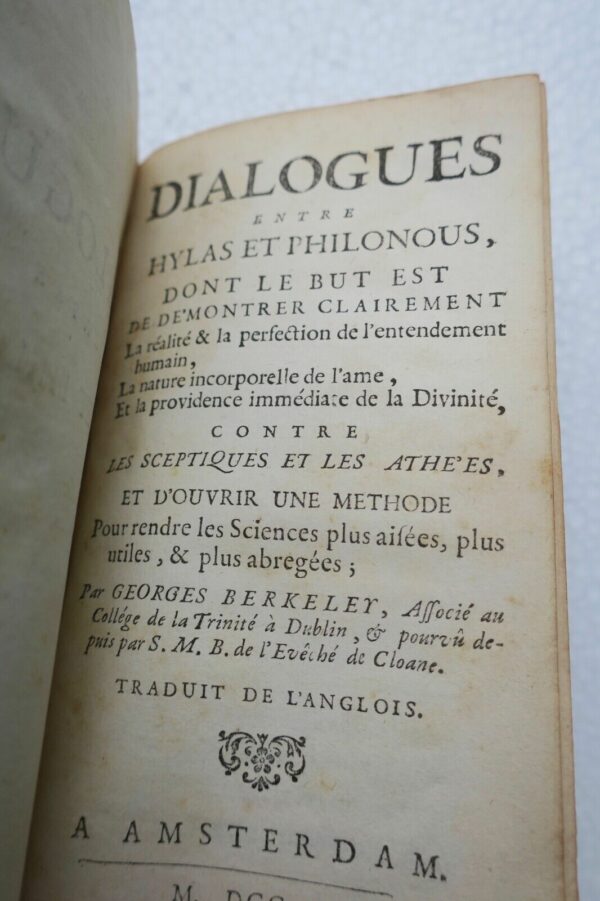 Berkeley Dialogues entre Hylas et Philonous...1751 – Image 5