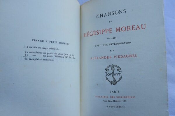 Chansons de Hégésippe Moreau, publiées avec une introduction par Alexandre Pi... – Image 8