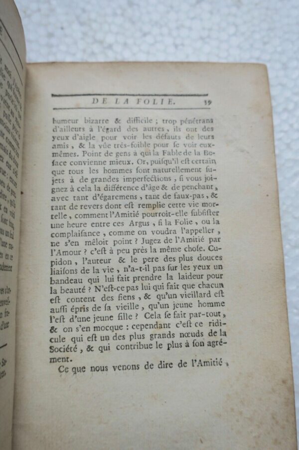 ERASMUS L’eloge de la folie, traduit du latin d’Erasme 1757 – Image 5