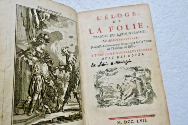 ERASMUS L’eloge de la folie, traduit du latin d’Erasme 1757