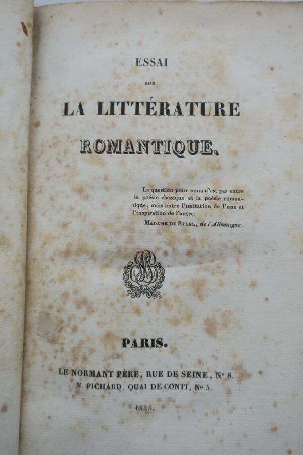 Essai sur la littérature romantique 1825 – Image 7