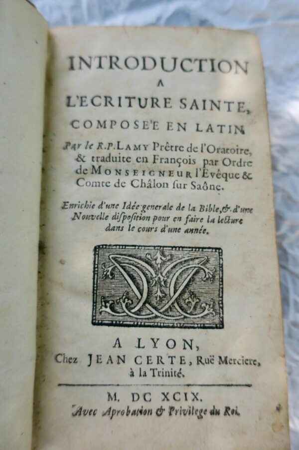 Introduction à l'Ecriture Sainte, composée en latin 1699 – Image 4