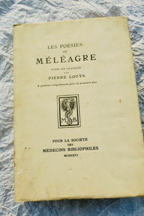 LOUŸS POÉSIES DE MÉLÉAGRE 1926 / vélin – Image 3