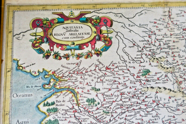 Mercator Southern Aquitaine with borders Ca. 1610 – Image 3