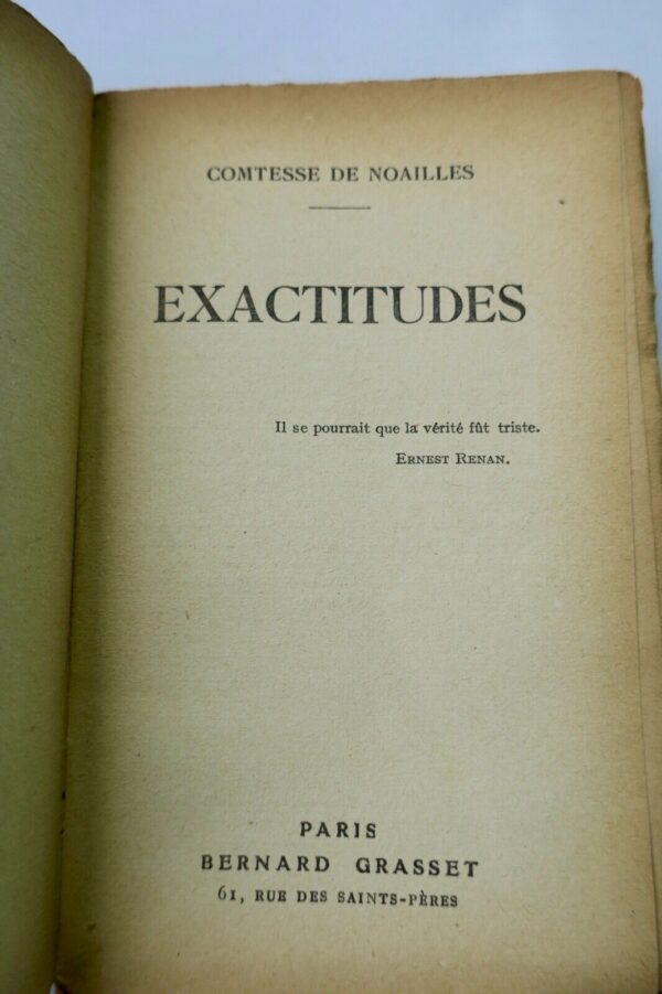 NOAILLES Comtesse de EXACTITUDES + dédicace – Image 7