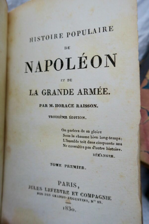 Napoléon RAISSON Histoire populaire de Napoléon et de la Grande armée 1830 – Image 8