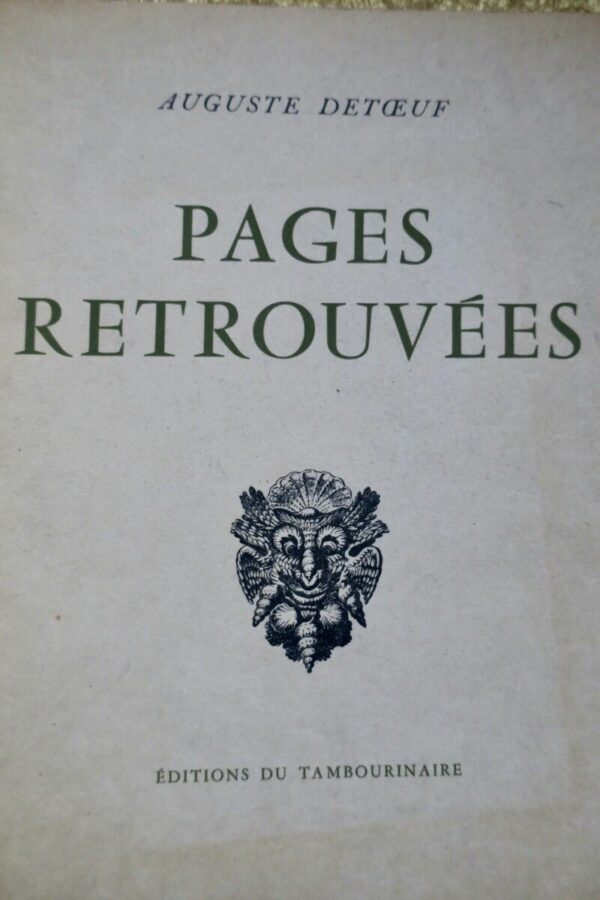 Pages Retrouvées – Précédée de 2 études sur l’ auteur par Guillaume d.. – Image 3