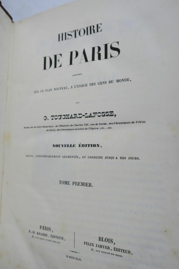 Paris Touchard-Lafosse (G.) History Of Paris, Composed On A New Plan 1844 – Image 5