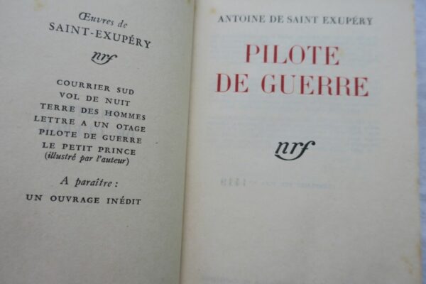 Saint Exupéry. War Pilot Bonet Binding Nte + Ex. From New York – Image 5