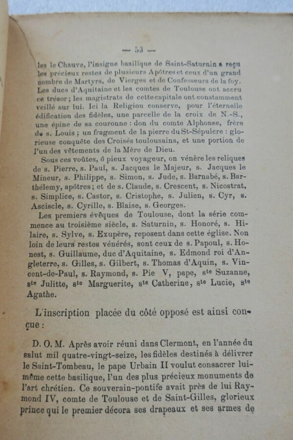 Toulouse Monographie de la basilique Saint-Sernin de Toulouse 1879 – Image 5