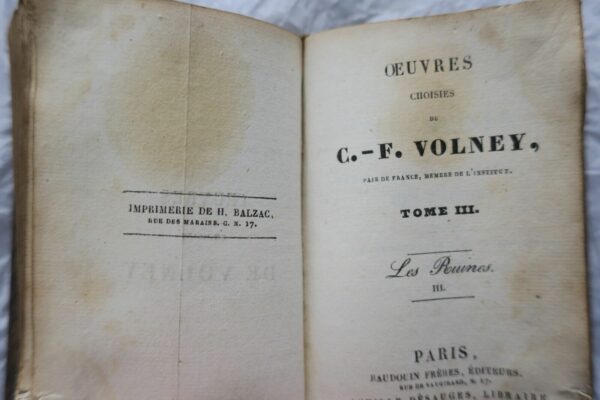 Volney Oeuvres choisies de C.-F. Volney 1827 mini – Image 7