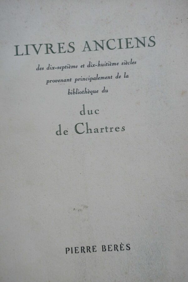 Beres Pierre Catalogue 44. livres anciens duc de Chartres – Image 3