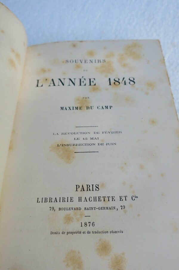 DU CAMP MAXIME SOUVENIRS DE L'ANNEE 1848 - LA REVOLUTION DE FEVRIER – Image 8