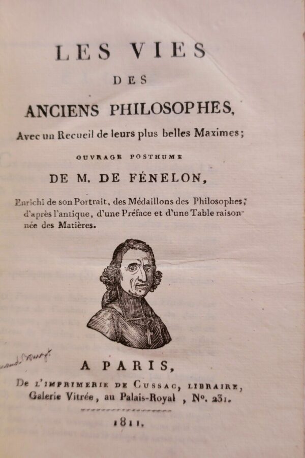 FENELON Les vies des anciens philosophes 1811 – Image 6