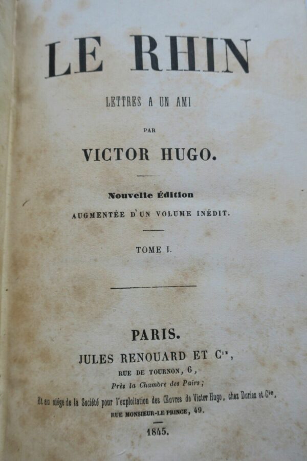 HUGO Victor Le Rhin - Lettres à un ami 1845 – Image 9