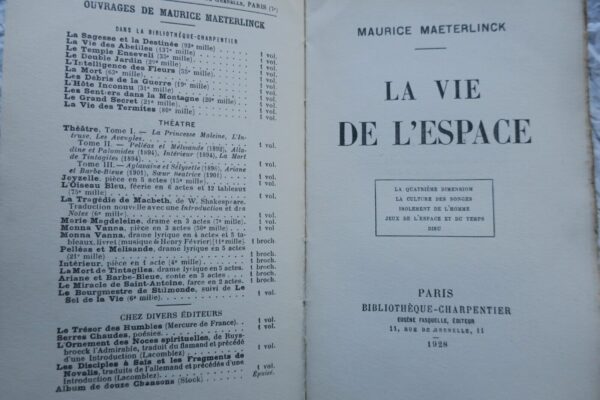 MAETERLINCK MAURICE LA VIE DE L'ESPACE EO + dédicace – Image 7