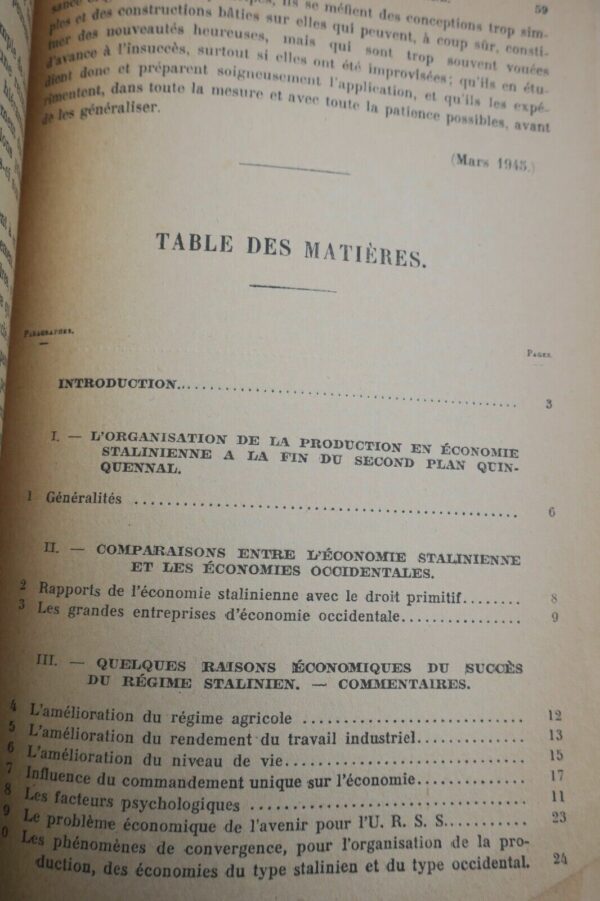 Staline  A PROPOS DE L'ORGANISATION DE LA PRODUCTION EN ECONOMIE STALINIENE 1945 – Image 4