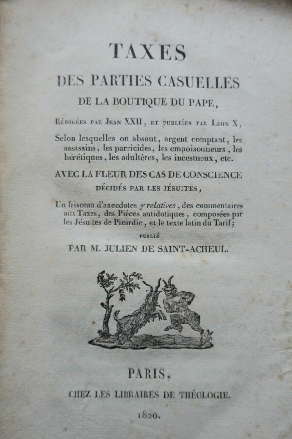 TAXES des Parties Casuelles de la Boutique du Pape 1820 – Image 3