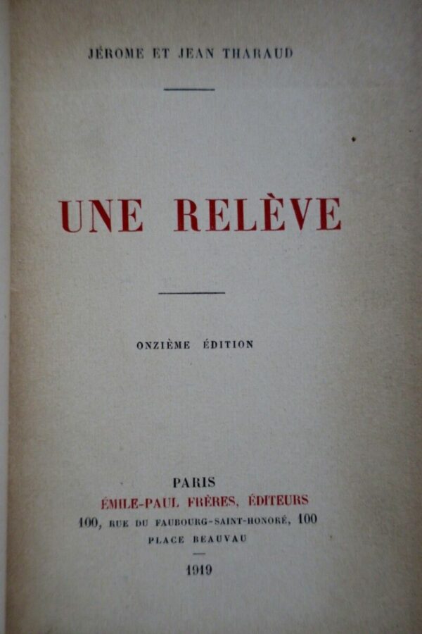 THARAUD JEROME ET JEAN UNE RELEVE 1919 – Image 3