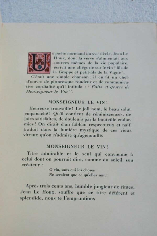 Vin NICOLAS-VINS. MONTORGUEIL (Georges). Monseigneur le Vin 1924 – Image 6