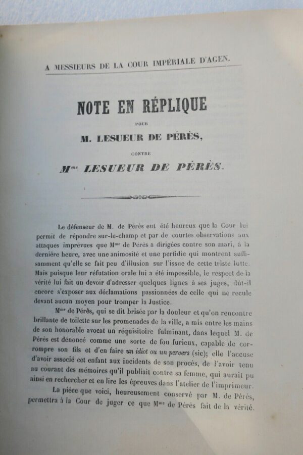 Agen Lesueur de Pérès 1869 affaire cour impériale – Image 11