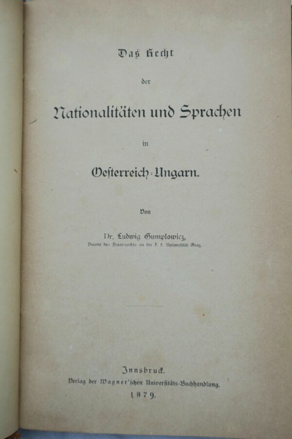 Autriche-Hongrie Das Recht Der Nationalitäten Und Sprachen in Oesterreich-Ungarn – Image 6