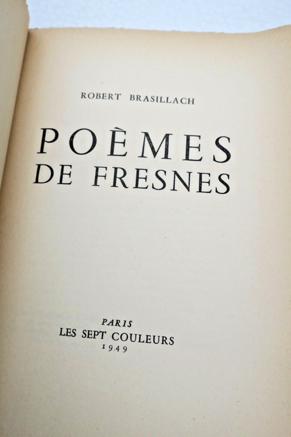 BRASILLACH ROBERT POEMES DE FRESNES LES SEPT COULEURS – Image 8