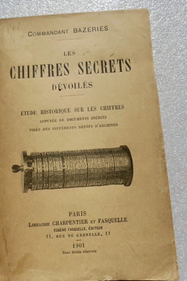 CHIFFRES SECRETS dévoilés. Etude historique sur les chiffres..1901