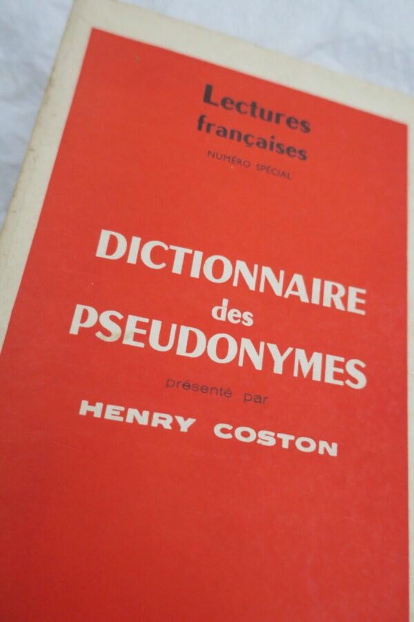 COSTON (Henry) Dictionnaire des pseudonymes