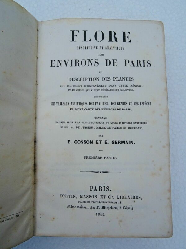 Flore descriptive et analytique des environs de Paris 1845 – Image 7