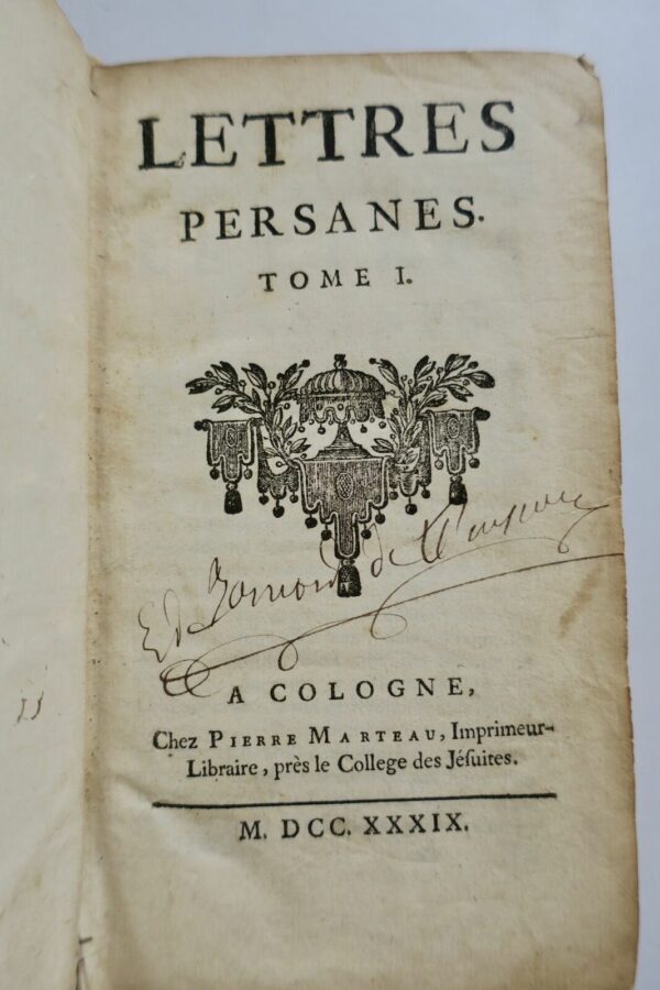 MONTESQUIEU Lettres persanes 1739 Marteau – Image 7