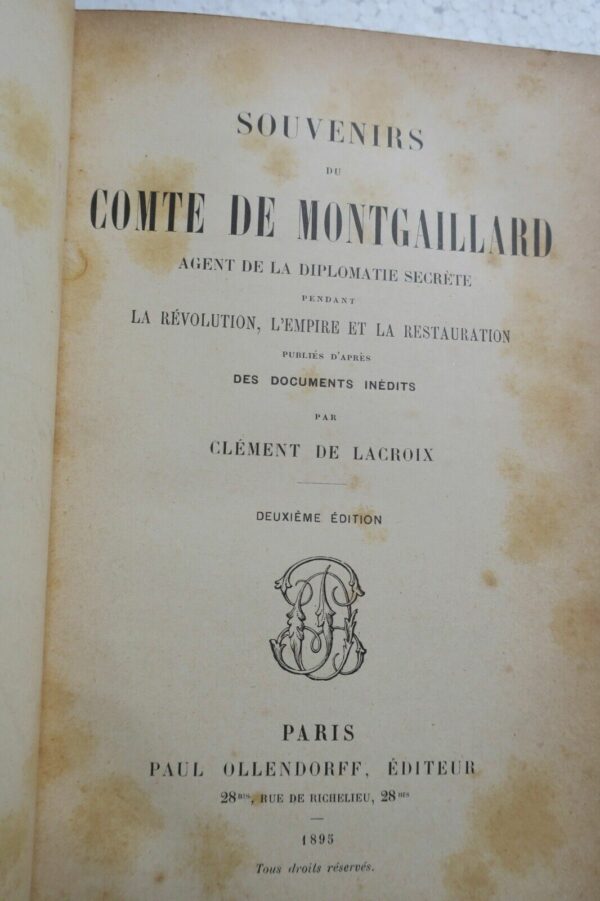 Montgaillard Souvenirs du Comte agent de la diplomatie secrète pendant la Révolu – Image 8