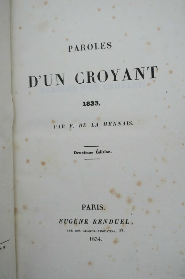 Paroles d'un croyant Le livre du peuple,Réponse d'un chrétien,Considérations sur – Image 4