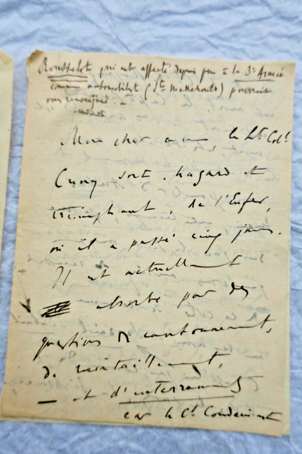 Renaldo Hahn (Proust) Brief Autogramm Handschriftlich & Unterzeichnet Krieg – Image 3