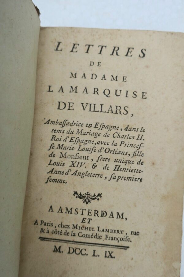 VILLARS Lettres de Madame la Marquise de Villars, ambassadrice en Espagne  1759 – Image 3