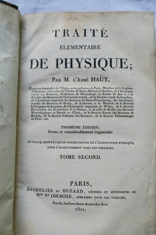 physique Traité élémentaire de physique par l'abbé Haüy 1821 – Image 4