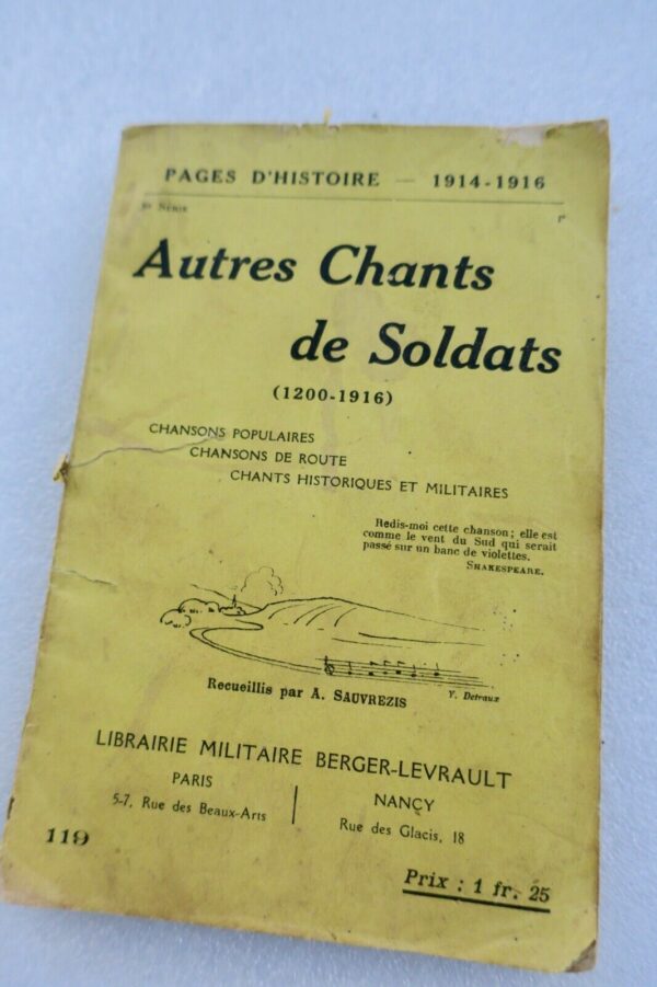 Armée Autres Chants de soldats (1200-1916) Chansons populaires, chants militaire