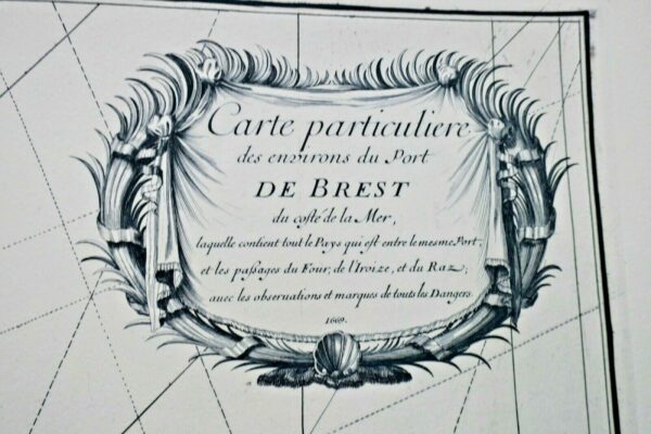 Brest Carte 62,5 x 90 cm carte particulière des environs du port de Brest 1669 – Image 3